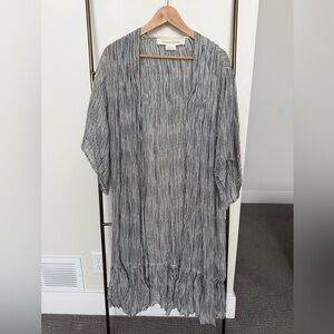 Treasure & Bond Black, Gray and White Striped Swim Coverup